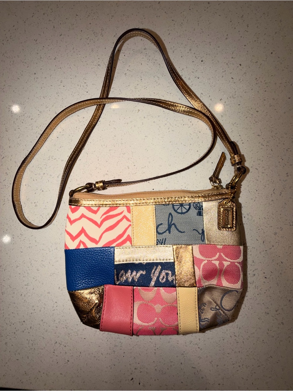 Coach Vintage y2k Monogram patchwork mini crossbody purse